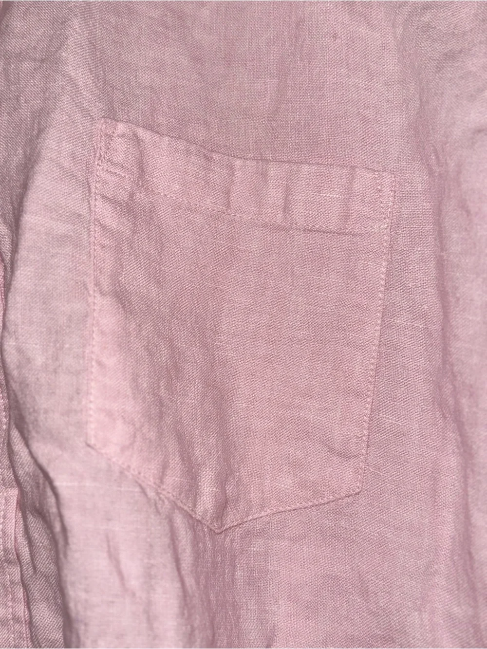 J Crew Men's XL light Pink Linen Cotton Button-down Long Sleeve Shirt Slim Fit